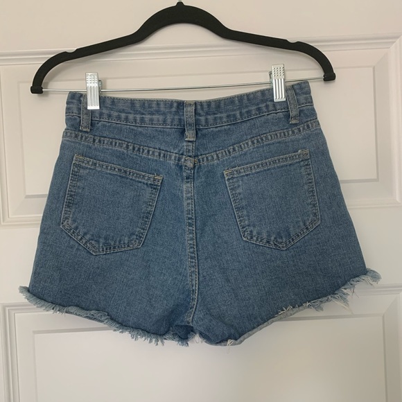 Denim High Waisted Cut-Off Shorts - Picture 2 of 2